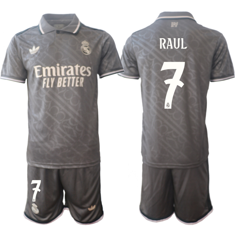 Men 2024-2025 Club Real Madrid away Grey #7 Soccer Jersey->real madrid jersey->Soccer Club Jersey